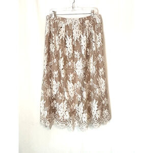 Kay Under Skirt 14 Womens Full Aline Midi Lace Tan Pockets